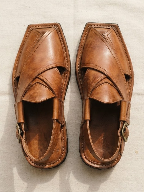 Peshawari Chappal — Tan Leather